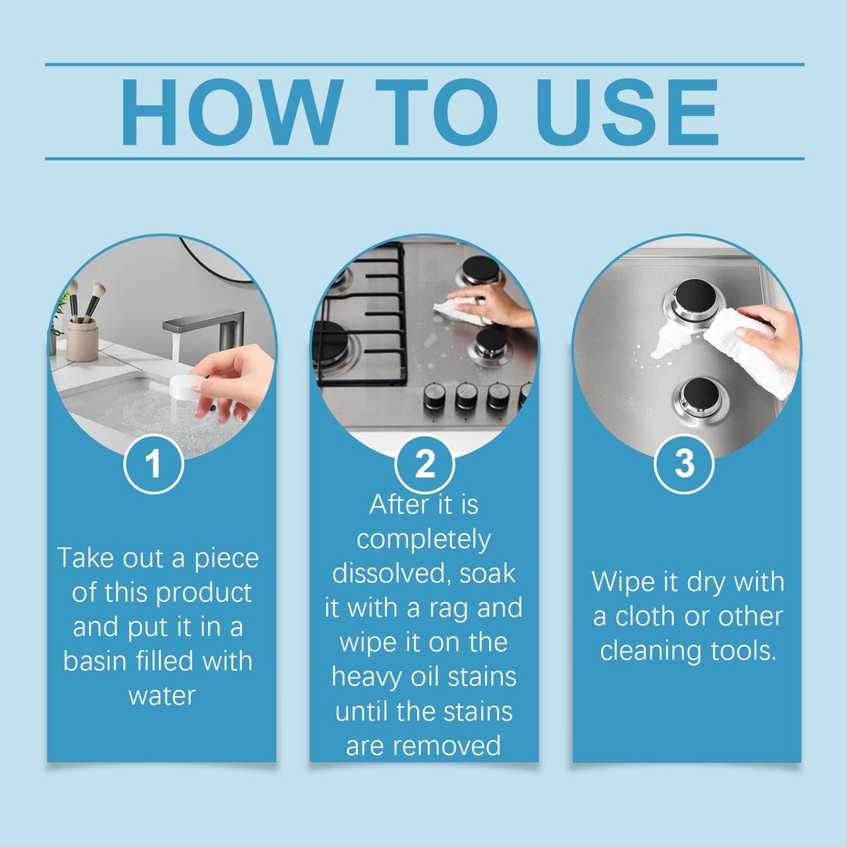 Kitchen Grease Cleaning Tablets, Home Cleaning Kitchen Stove Stains Multi-Functional Oil And Scale Removal