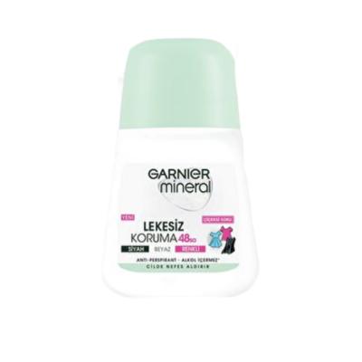 Garnier Mineral Stain Protection Roll-On Deodorant - 48-Hour Odor & Wetness Defense, Alcohol-Free, Gentle for Sensitive Skin