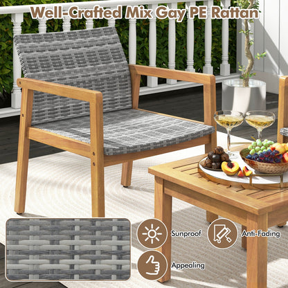 3 Pieces Patio Furniture Set  with Chair
