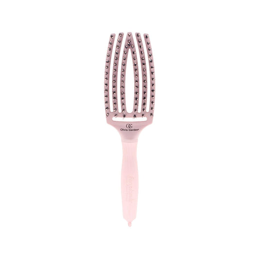 Olivia Garden Fingerbrush Care Iconic Boar Nylon Pastel Pink M - Gentle Care for Children and Sensitive Gums