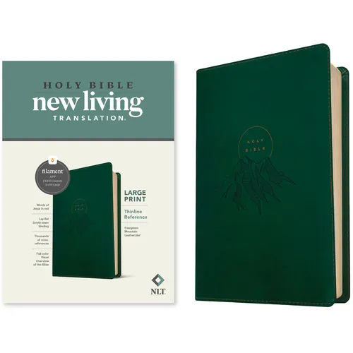 NLT Large Print Thinline Reference Bible, Filament Enabled (Leatherlike, Evergreen Mountain, Red Letter) - Imitation Leather