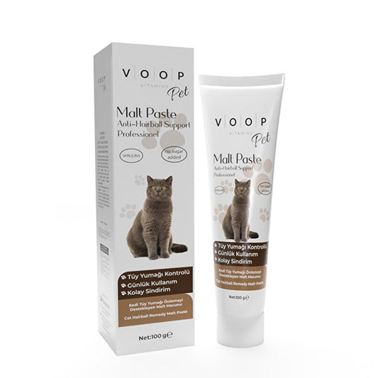Voop Malt Paste for Cats - Anti-Hairball Formula, Sugar-Free, Natural Pet Care Solution