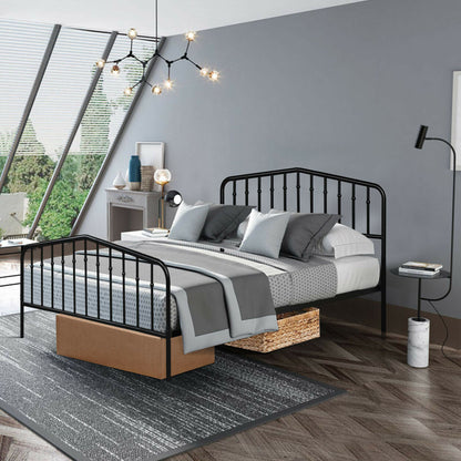 Queen Size Metal Bed Frame Slat Platform