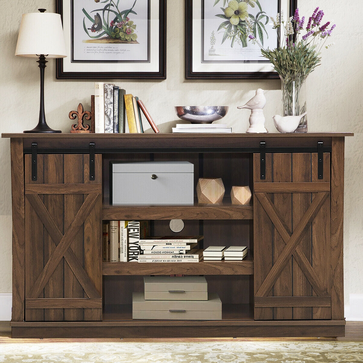 Sliding Barn TV Stand Console Table