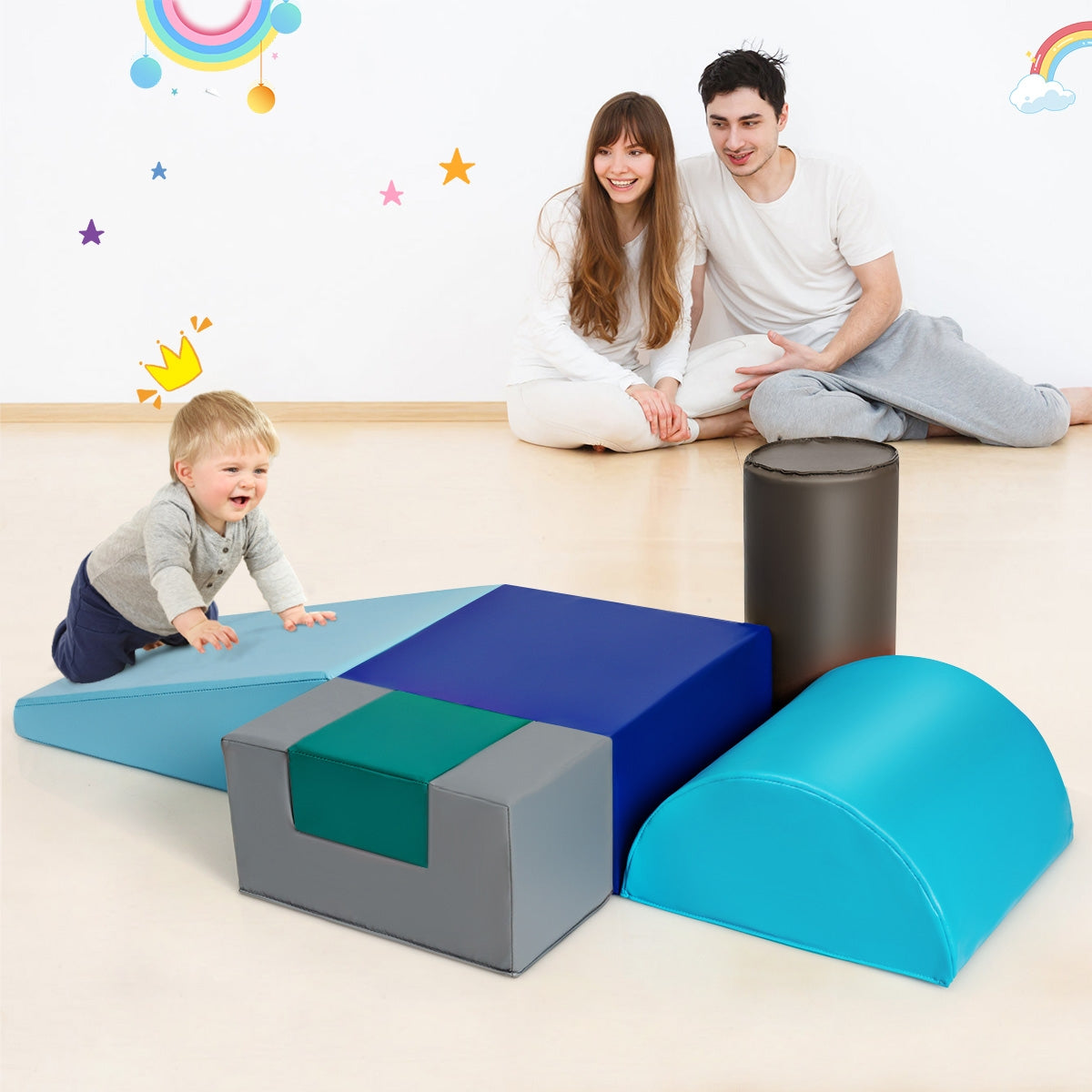 6 Piece Climb Crawl Play Set Indoor