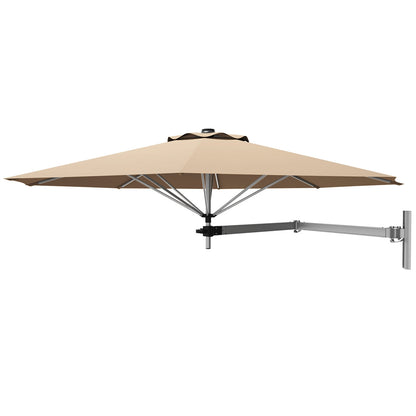 8ft Wall-Mounted Telescopic Folding Tilt Sun Shade Umbrella