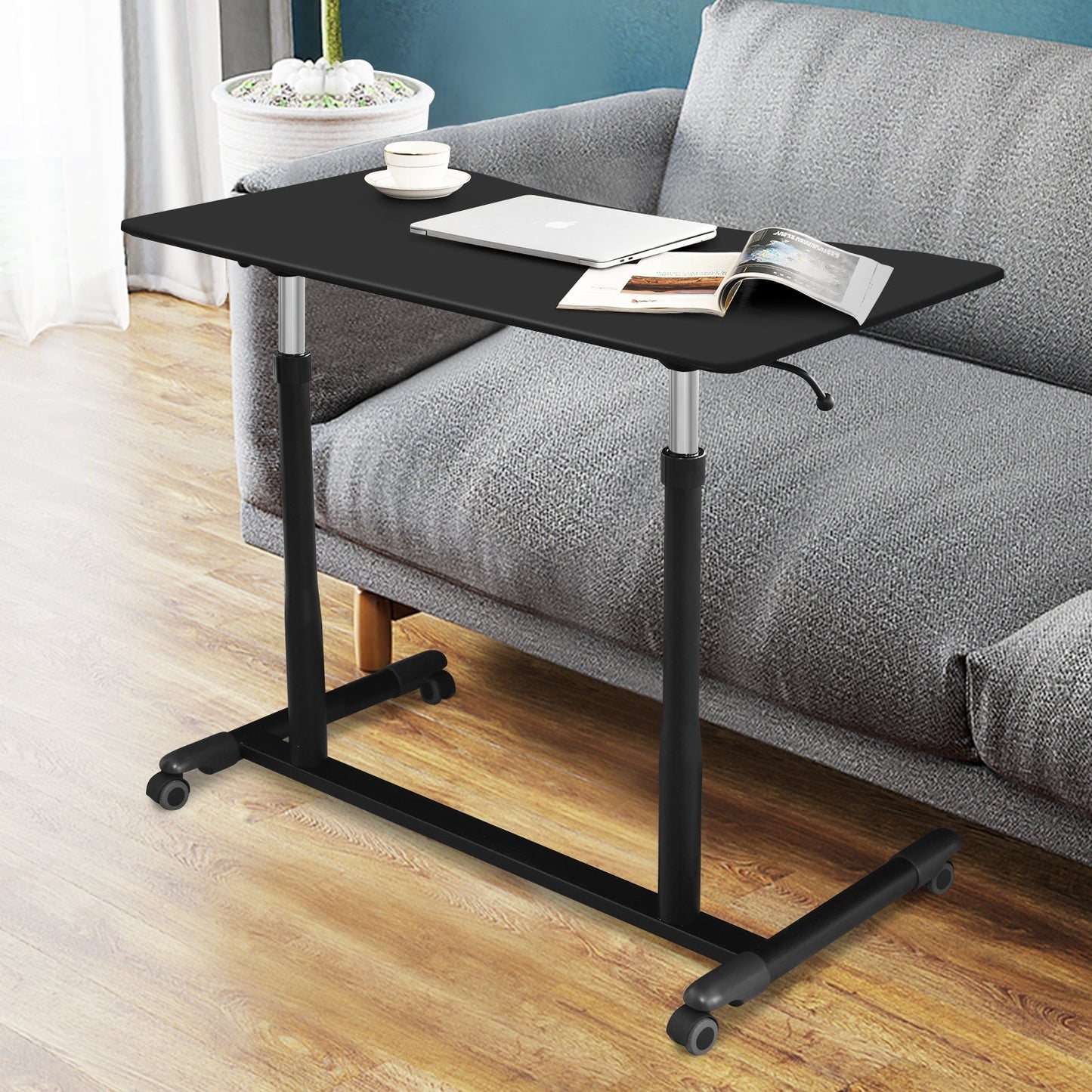 Height Adjustable Computer Desk Sit to Stand Rolling