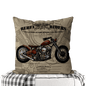 Motorcycle-Themed Double-Sided Square Pillow