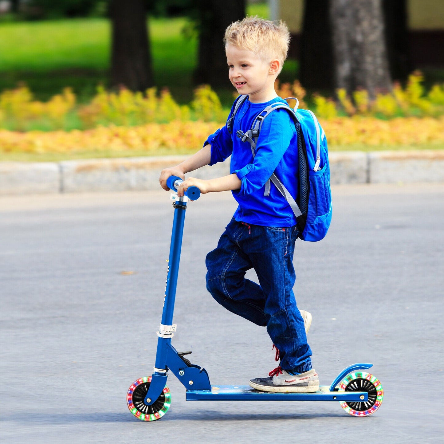 Folding Kick Scooter with 3 Adjustable Heights for Kids
