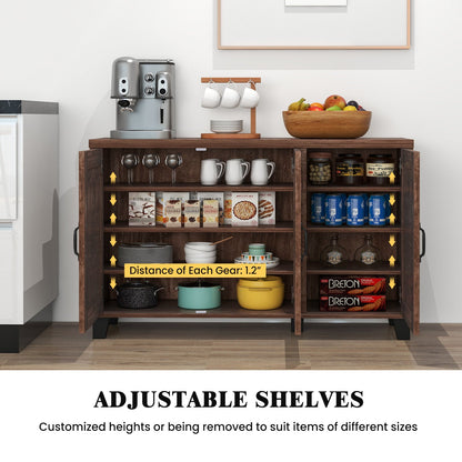 3-Door Buffet Sideboard with Adjustable Shelves and Anti-Tipping Kits
