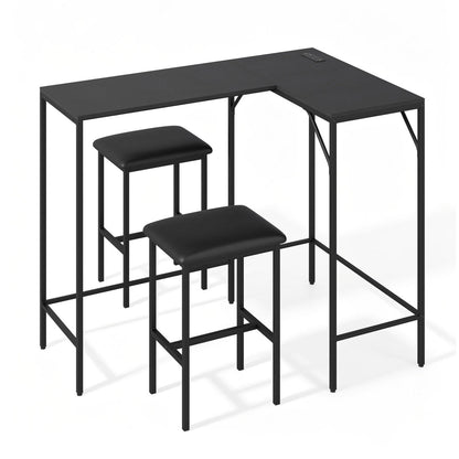 3-Piece Convertible Dining Set with Built-In Charging Station