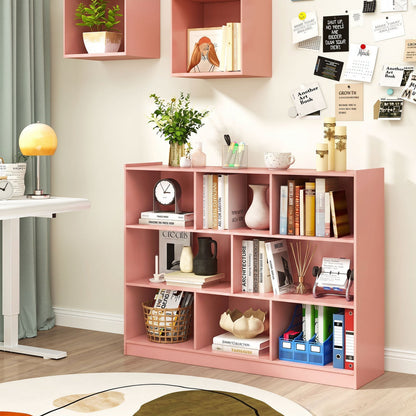 3-Tier Open Bookcase with 8 Cube Storage Shelves