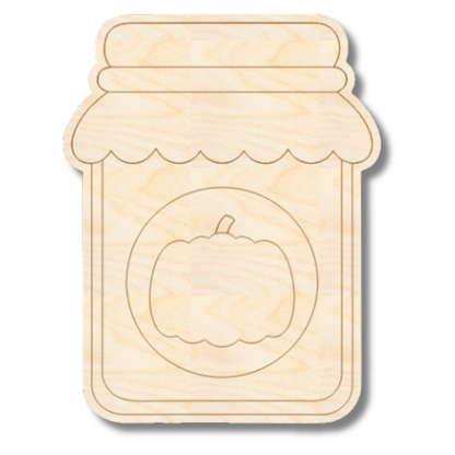 Unfinished Wood Etched Pumpkin Jam Shape | Paint By Line Crafts | up to 30" DIY