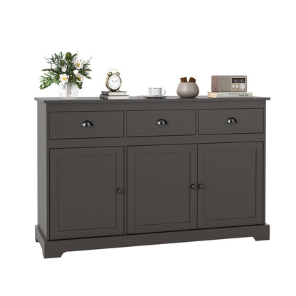 3 Drawers Sideboard Buffet Storage with Adjustable Shelves