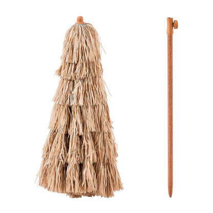 Patio Umbrella Tiki Thatched 6 Ft Tilt 30 Degree 8-Rib Polyester Poolside