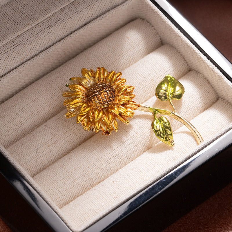 Sunflower Corsage Brooch Exquisite Niche-Design Pin Accessory