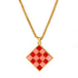 Sweet Square Clavicle Chain Drawing Board Color Matching Necklace Female