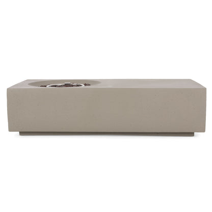 Rectangle 14.75 in MGO Fire Pit 50,000 BTU Light Grey (Tank Cover Not Included)