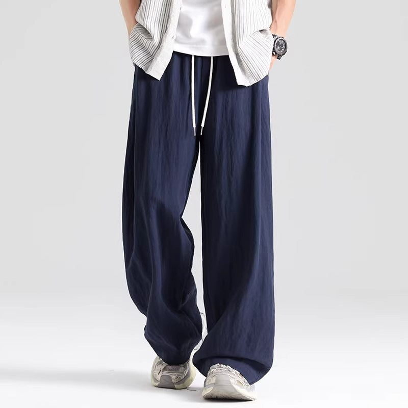 Draped Breathable Ice Silk Athletic Pants For Men
