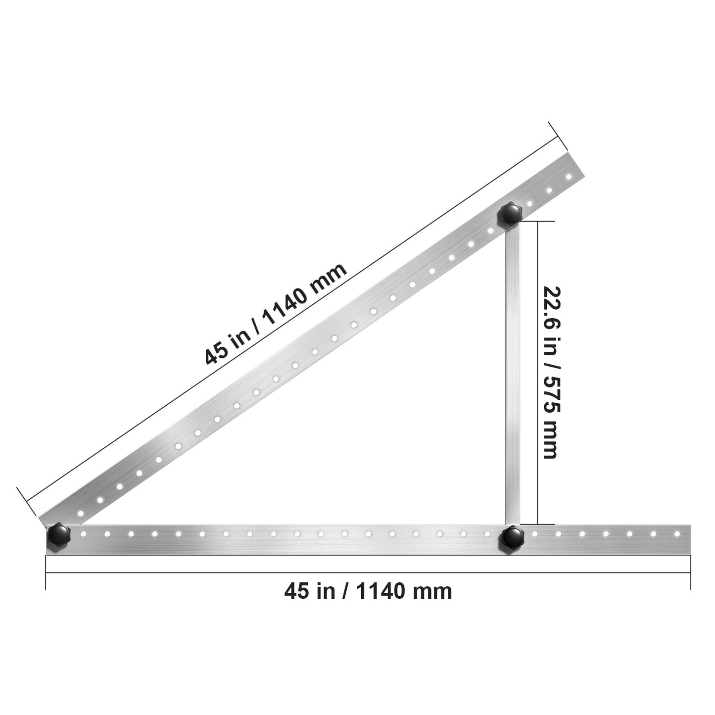 45-Inch Solar Panel Mount Brackets 0 - 90° Adjustable Tilt Brackets 2-Set