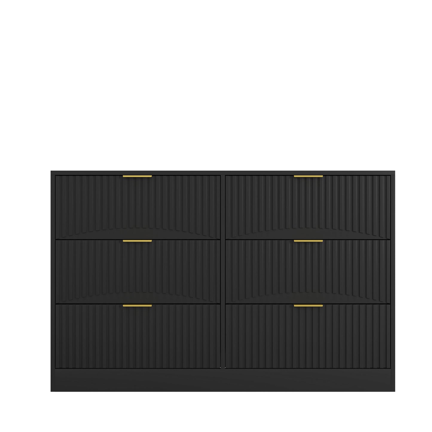 Dresser Modern 6-Drawer Black Particle Board 47.2x15.74x30.3 In