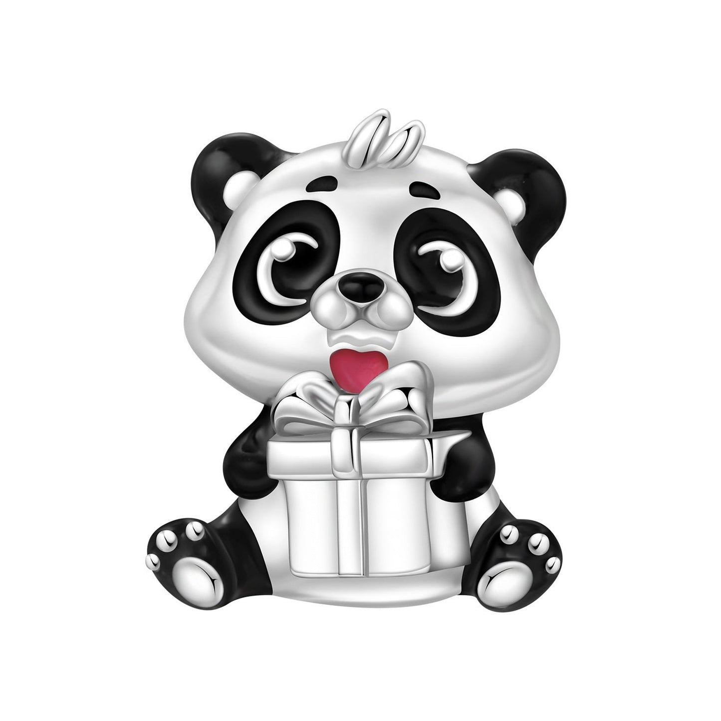 Cute Bamboo Panda DIY Copper Bead Pendant Jewelry Accessory