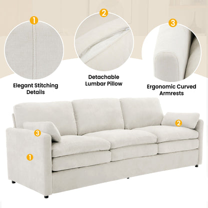 Cozy Upholstered 3 Seater Sofa Cushion For Living Room