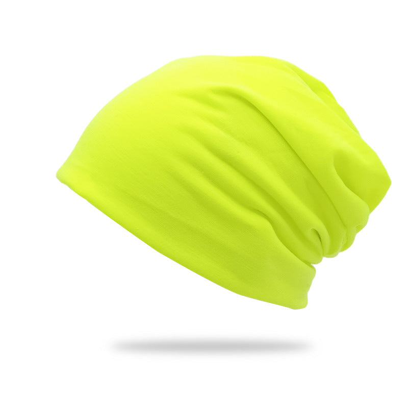 Solid-color Double-layer Pullover Beanie Thin Style