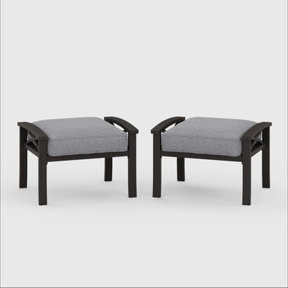 Outdoor Patio Set Steel 8 Piece Seats 9 Khaki Gray