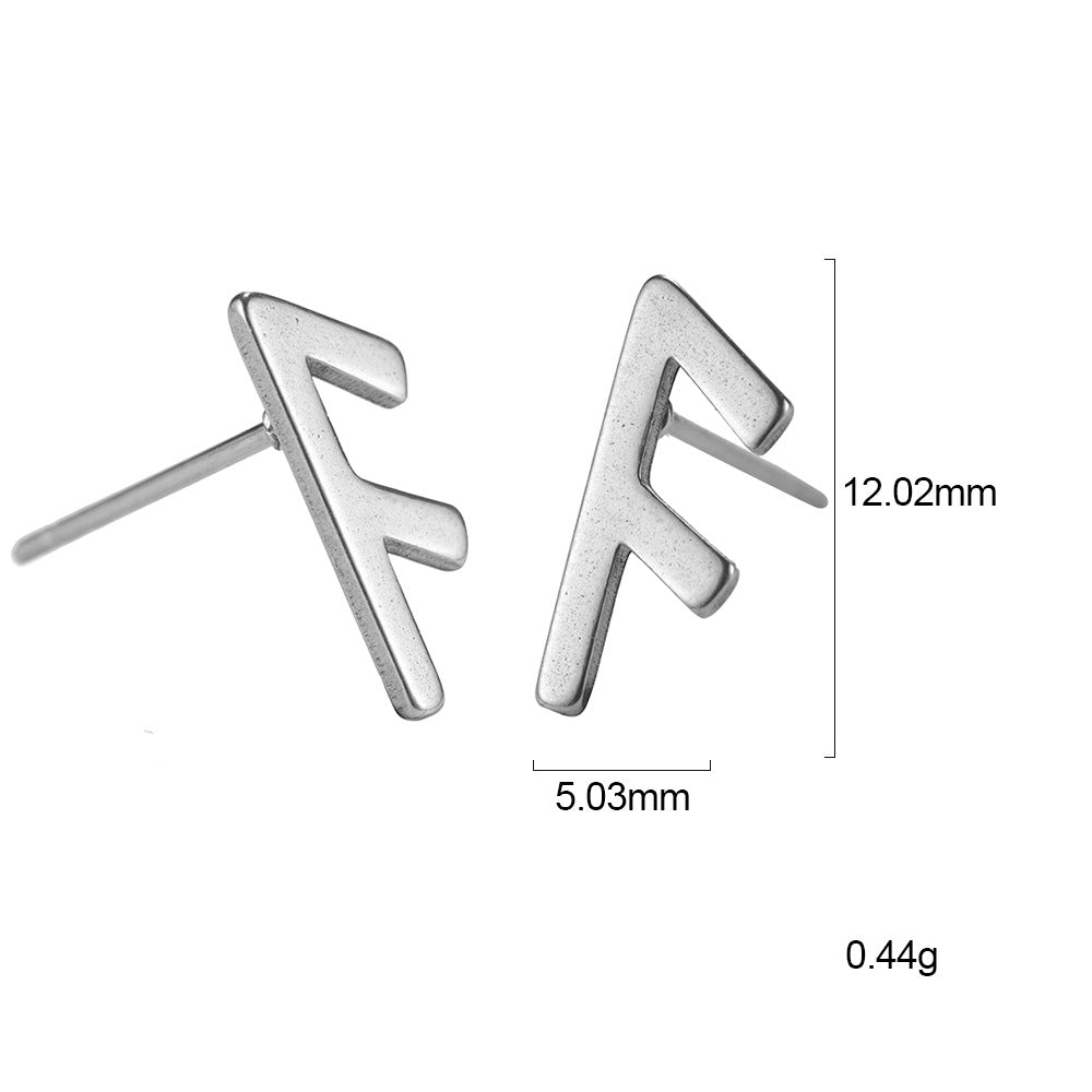 Nordic Rune Letter Earrings Made Of Stainless Steel