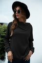 New Product Hot Sale Rollover Collar Pullover Knit Solid Color Top