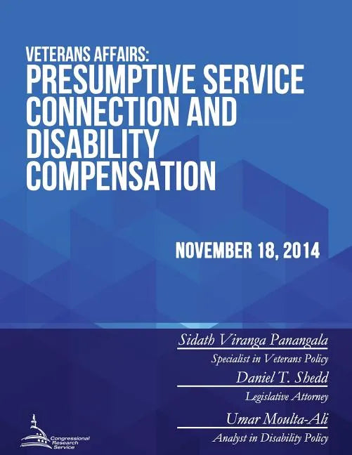 Veterans Affairs: Presumptive Service Connection and Disability Compensation - Paperback