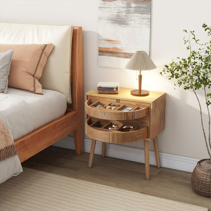 Rotating Hidden Compartment Nightstands, Mid Century Modern Concealment