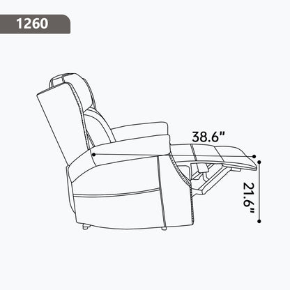 Recliner Chair Manual Faux Leather Gray Heat Massage 155 Degree 8 Nodes