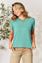 Soft Rayon Crewneck Tee with Short Sleeves