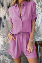 Spring And Summer New Cotton And Linen Short-sleeved Shorts Casual Suit Women