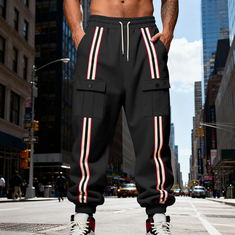 Outdoor Sports Trend Workwear Webbing Retro Loose-fit Sweatpants