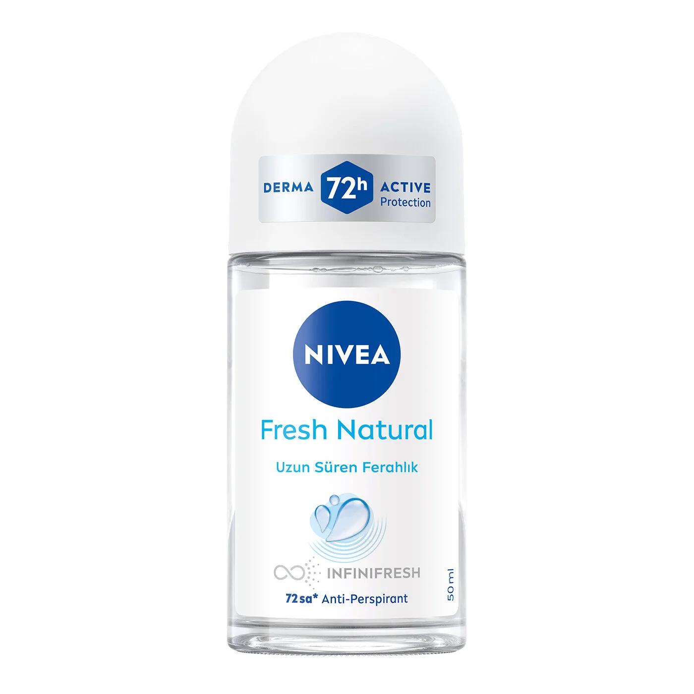 Nivea Fresh Natural Roll-On Deodorant for Women - Long-Lasting Odor Protection, Moisturizing, and Fresh Fragrance (1.69 fl oz)