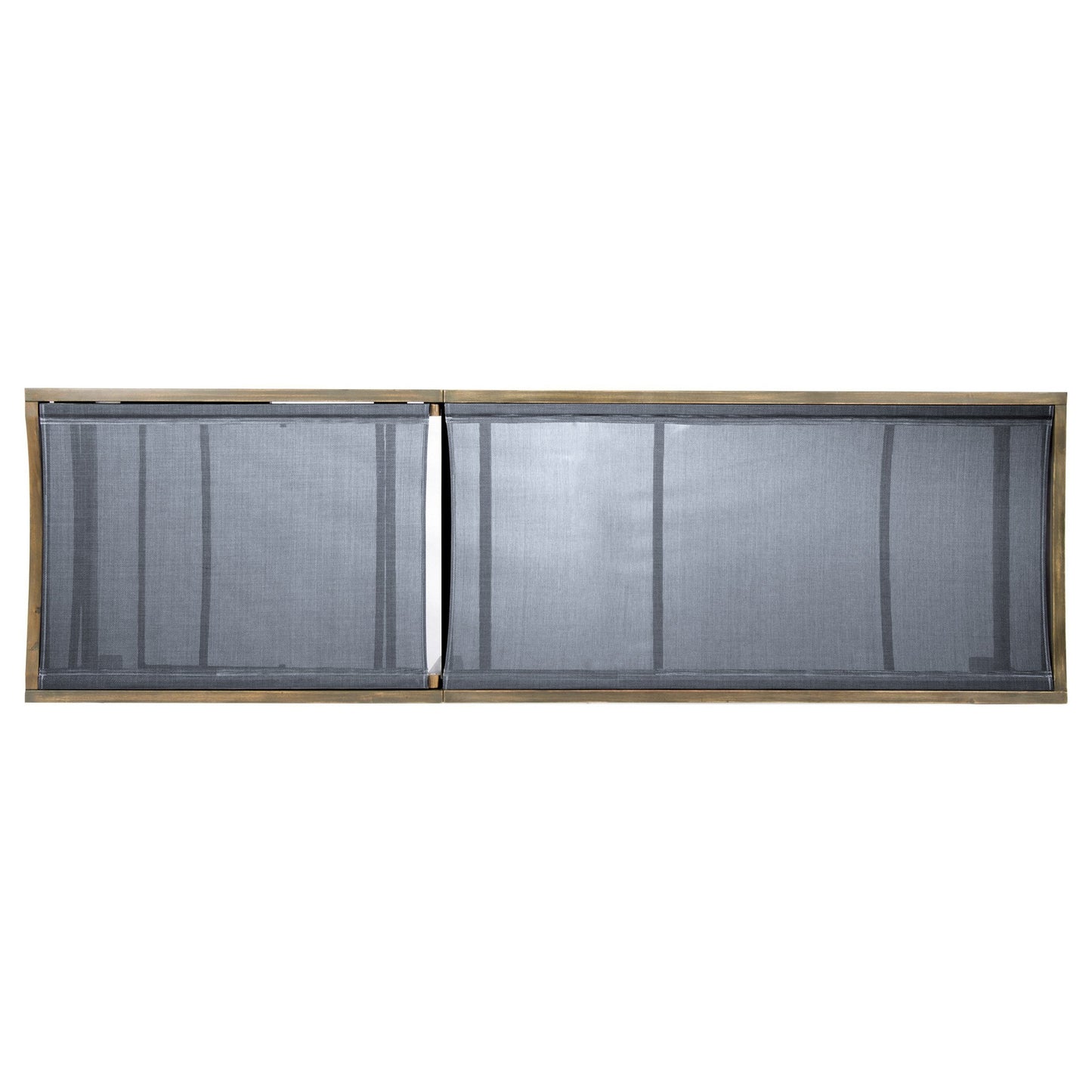 Outdoor Acacia Wood Chaise Lounge Gray Mesh 78.25x24