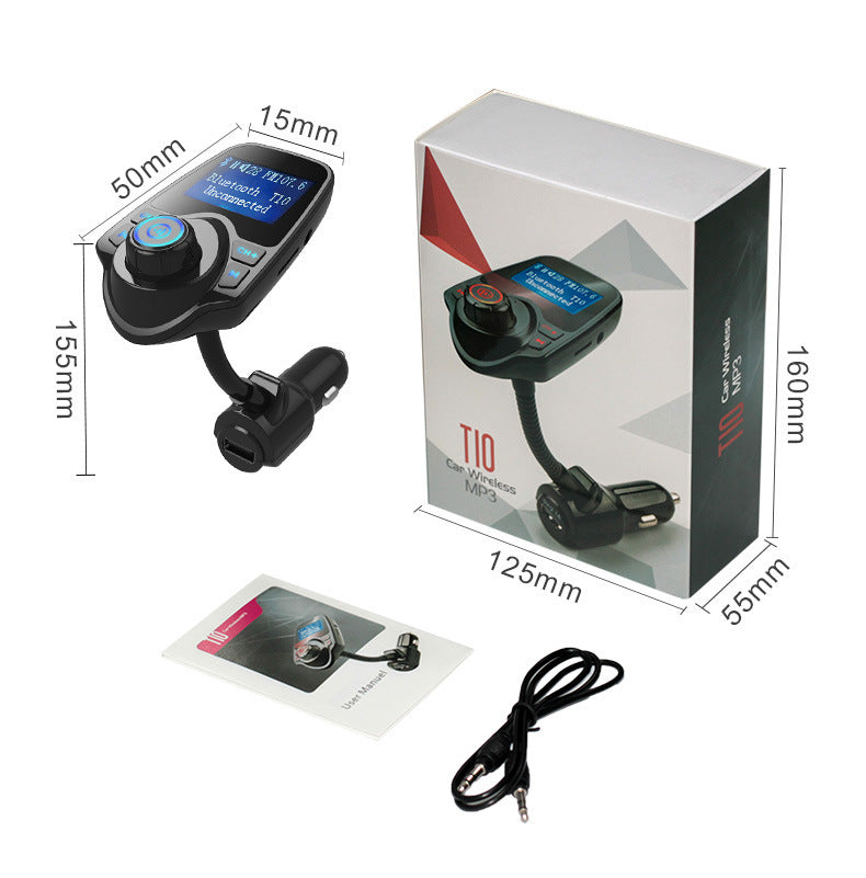 Cross-border Manufacturers Supply T11 Digital Display Vehicular Bluetooth MP3 Player U Disk Music USB Zhitong Car Charger