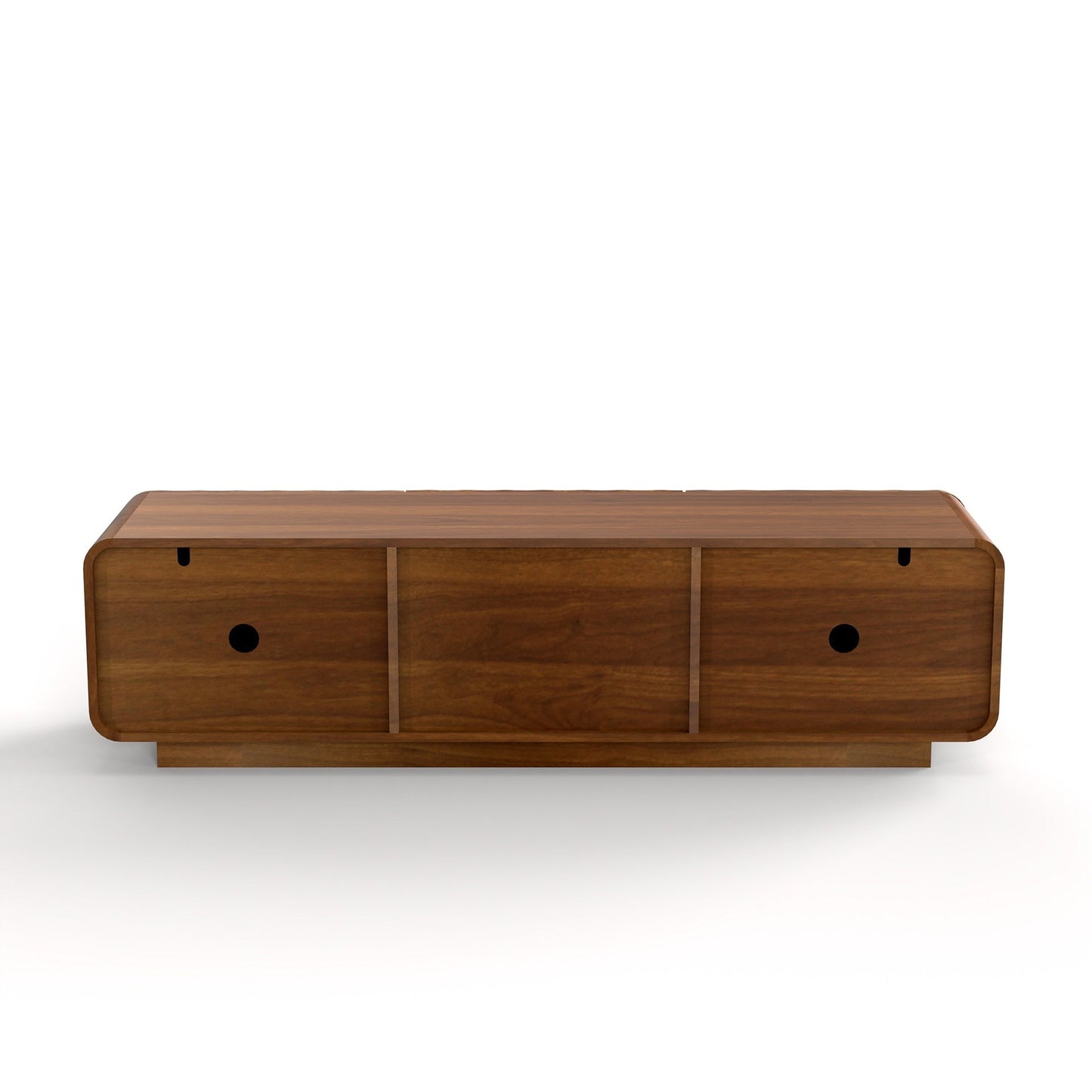 TV Stand Floating Base Spiral Wave Walnut for 60" TVs