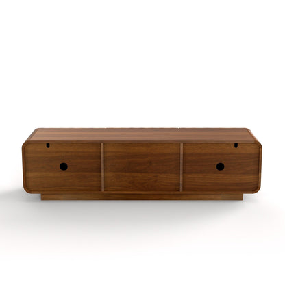 TV Stand Floating Base Spiral Wave Walnut for 60" TVs