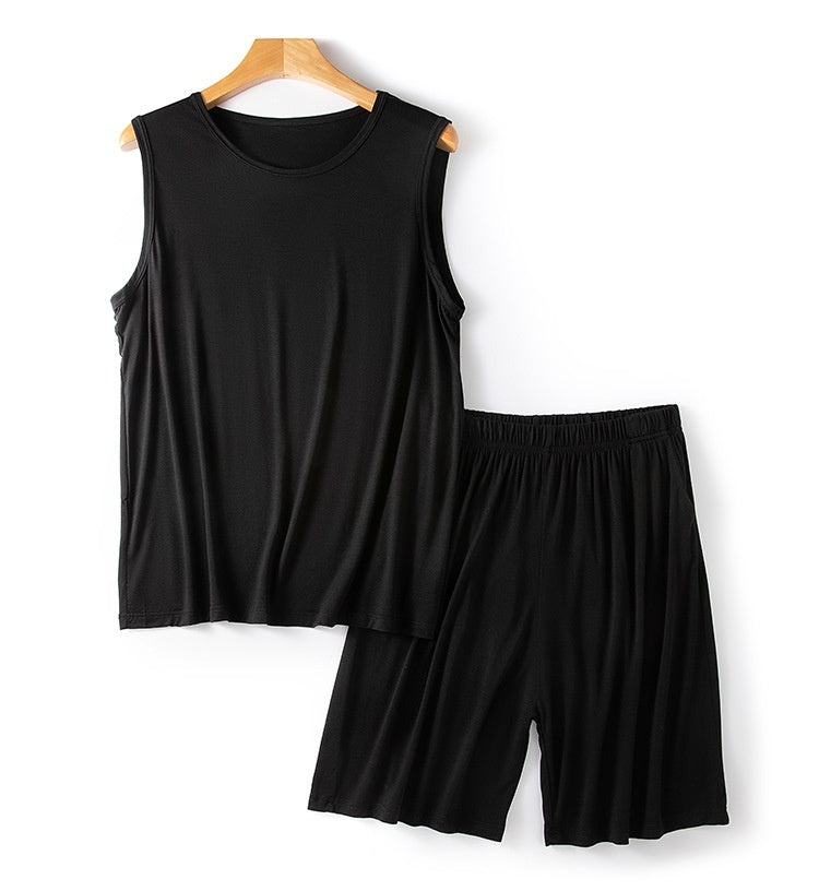 Men's Modal Vest Shorts Summer Loose Plus Size Sleeveless
