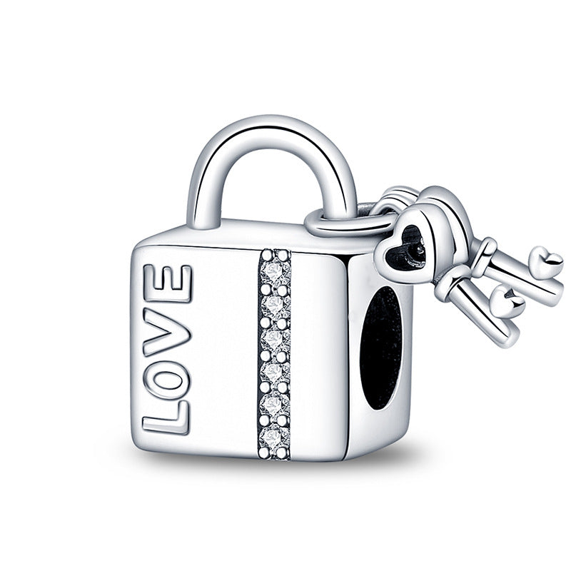 Retro Heart Lock Key Pendant Accessory