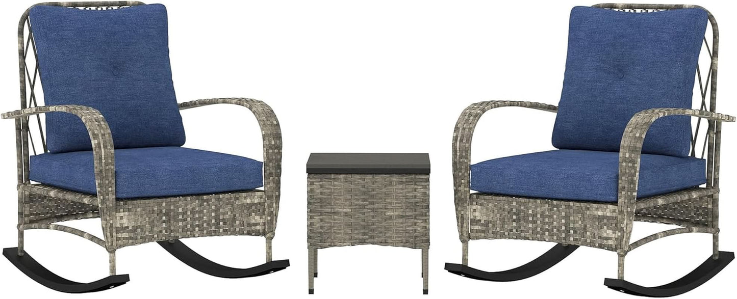 Stylish Three Piece Wicker Patio Furniture Set
