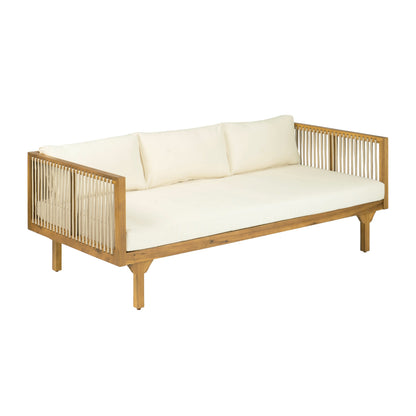 Outdoor Patio Sofa Acacia Wood Rope 67.5
