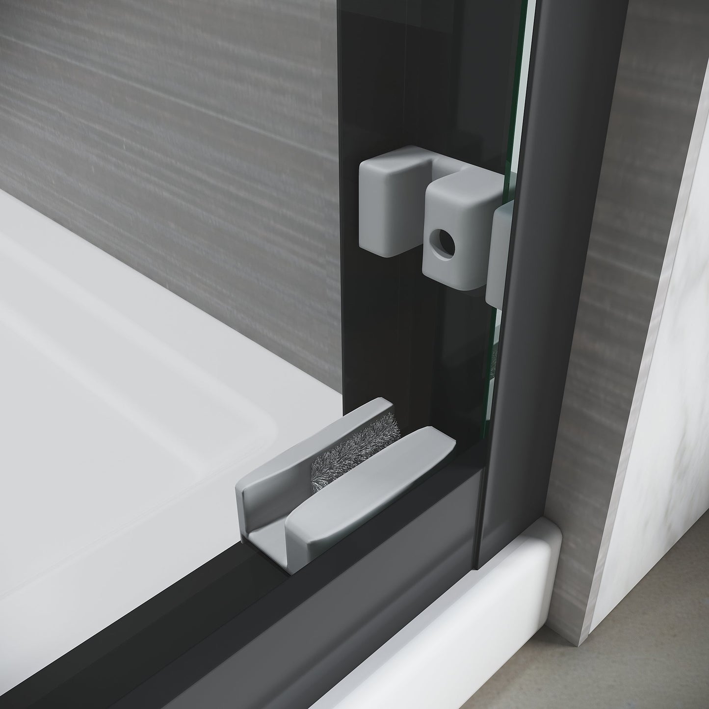 Sliding Shower Glass Door 56-60 in. W x 72 in. H, Adjustable Semi Frameless S