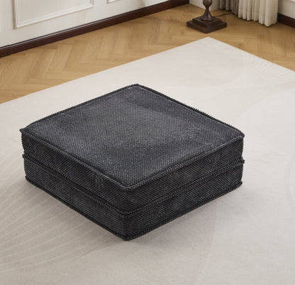 Floor Seat Modular Circle Fleece Dark Gray Ottoman 39 In