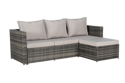 Outdoor Patio Set 6 Piece PE Rattan Seats 8
