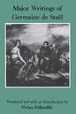 Major Writings of Germaine de Staël - Paperback
